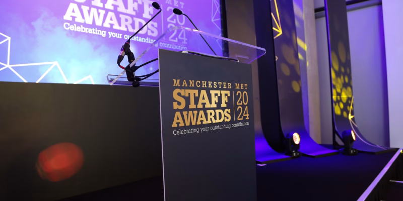 Manchester Met Staff Awards staging and scenic design