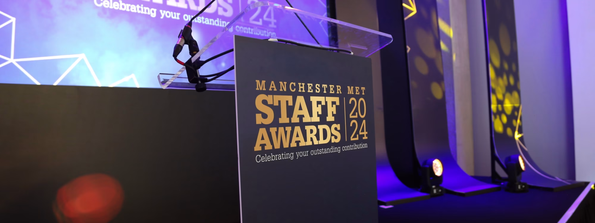 Manchester Met Staff Awards staging and scenic design